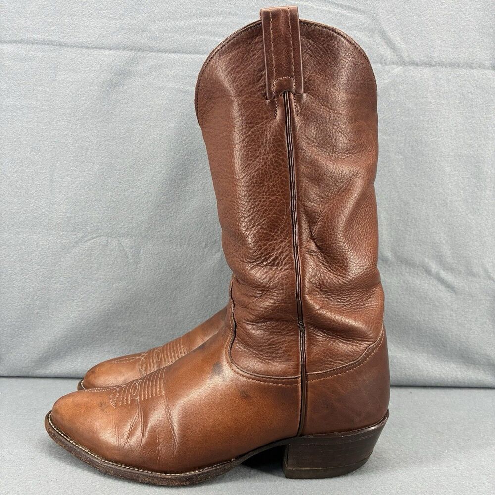 Vintage Tony Lama 6153 Cowboy Boots Men’s 10.5 D Brown Leather Western USA